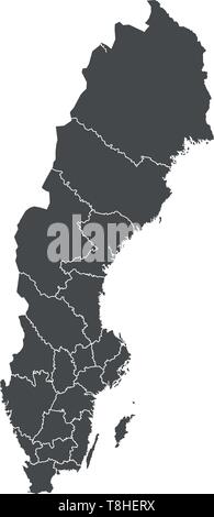 Carte de la Suède Illustration de Vecteur