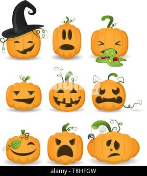 Citrouilles d'halloween set Illustration de Vecteur