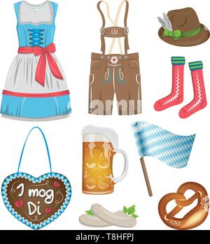 Oktoberfest icons set Illustration de Vecteur