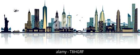 Toits de New York Illustration de Vecteur