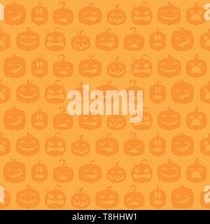 Citrouilles d'Halloween motif de fond transparent Illustration de Vecteur