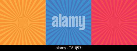 Jeu de fond rayons abstraits Illustration de Vecteur