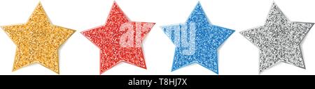 Glitter star set vecteur conception isolés Illustration de Vecteur