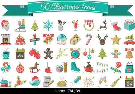 Icônes de Noël vector set Illustration de Vecteur