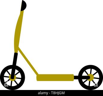 Un scooter jaune, Scénario, dessin en couleur ou d'illustration. Illustration de Vecteur