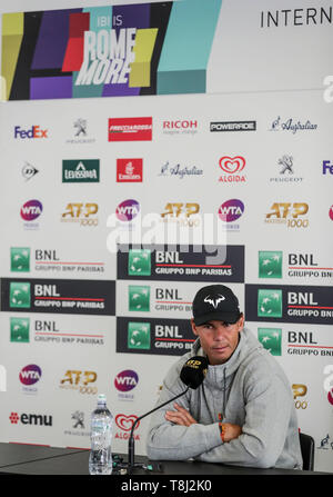 Rome, Italie. 13 mai, 2019. Rome, IBI 19 Bnl International Tennis - Rafael Nadal Conférence de presse indépendant Crédit : Photo Agency Srl/Alamy Live News Banque D'Images