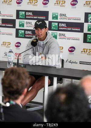 Rome, Italie. 13 mai, 2019. Rome, IBI 19 Bnl International Tennis - Rafael Nadal Conférence de presse indépendant Crédit : Photo Agency Srl/Alamy Live News Banque D'Images