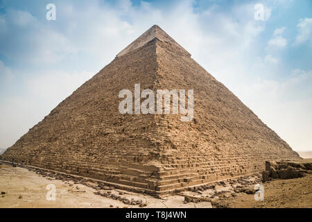 Pyramide de Khéphren, pyramide de Gizeh, près du Caire, Égypte complexe Banque D'Images