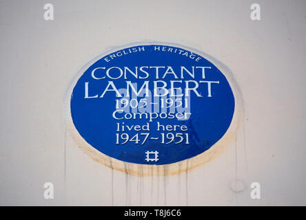 English Heritage blue plaque marquant un accueil de compositeur lambert constant, Camden, Londres, Angleterre Banque D'Images