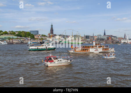 Hafengeburtstag 2019, Elbe, Port , Hambourg, Allemagne , Europe Banque D'Images