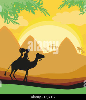 Les touristes circonscription camel Banque D'Images