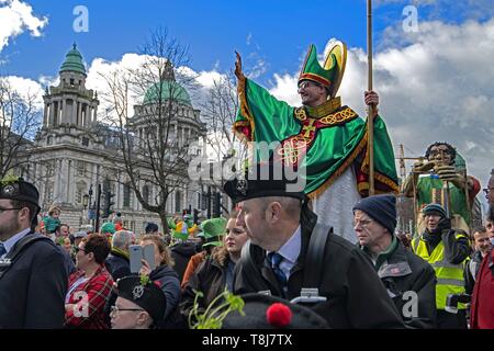 Royaume-uni, Irlande du Nord, St Patrick's Day, la danse irlandaise Banque D'Images