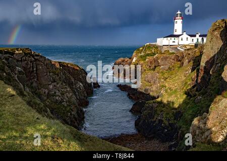 L'Irlande, comté de Donegal, Fanad Head, le plus au nord du phare de l'Irlande Banque D'Images