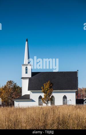 Le Canada, l'Île du Prince Édouard, Tyne Valley, Victoria West Presbyterian Church, automne Banque D'Images