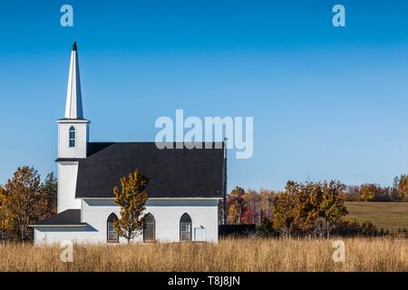 Le Canada, l'Île du Prince Édouard, Tyne Valley, Victoria West Presbyterian Church, automne Banque D'Images