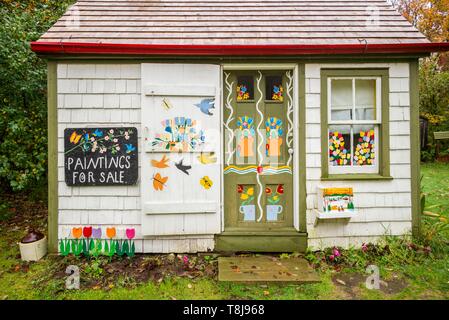 Le Canada, la Nouvelle-Écosse, Digby, Maud Lewis House Réplique construite par Murray Ross, réplique parfaite du peintre Maude Lewis's house à la Art Gallery of Nova Scotia, à Halifax, de l'intérieur, ER-CAN-18-02 Banque D'Images