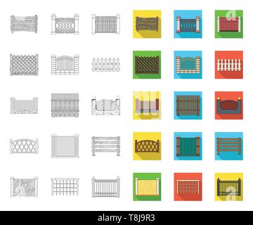 Clôture différents contours,télévision icônes dans set collection pour design.clôtures décoratives symbole vecteur illustration de stock. Illustration de Vecteur