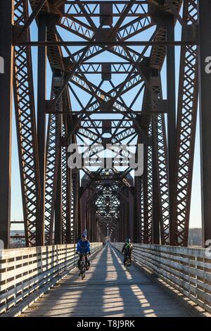 Canada, Nouveau-Brunswick, Centre du Nouveau-Brunswick, Fredericton, Bill Thorpe Walking Bridge Banque D'Images