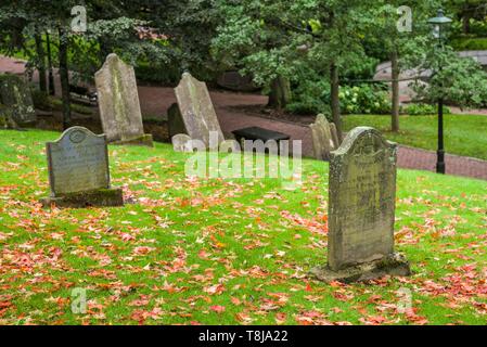 Canada, Nouveau-Brunswick, à Saint John, pierre tombale au cimetière des Loyalistes, le cimetière historique datant de 1784 Banque D'Images