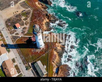 Vue aérienne de Pigeon Point Lighthouse en Californie, USA Banque D'Images