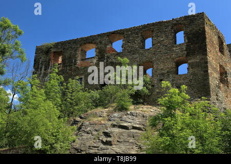 Ruines du château (en tchèque Okor Okoř),au nord-ouest de Prague, dans la région de la République tchèque. Banque D'Images