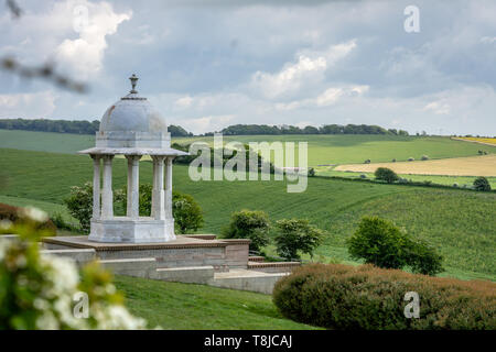 Mémorial en paysage downland Banque D'Images