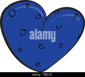 Une illustration couleur d'un coeur de couleur bleu avec des petits pois sur elle., Scénario, dessin en couleur ou d'illustration. Illustration de Vecteur