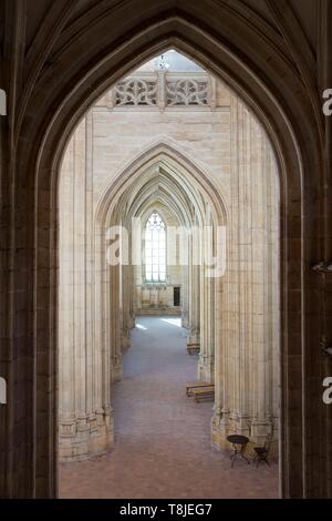 La France, l'Ain, Bourg en Bresse, Monastère Royal de Brou restauré en 2018, l'église de Saint Nicolas de Tolentino, chef d'oeuvre de style gothique flamboyant, la grande nef accueille des spectacles culturels Banque D'Images