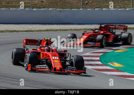 F1 World Champioship 2019. Grand Prix d'Espagne. Barcelone, 9-12 mai 2019. Charles Leclerc et Sebastian Vettel, Ferrari. Banque D'Images
