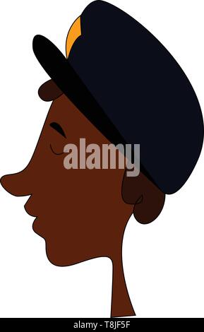 Un policier portant un chapeau brun avec un symbole orange sur elle, Scénario, dessin en couleur ou d'illustration. Illustration de Vecteur
