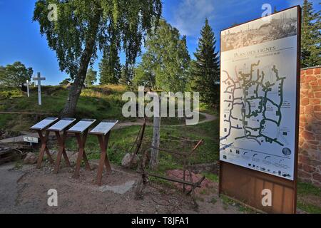 France, Alsace, Massif des Vosges, Collet du linge, entrée à la Musée Mémorial du Linge, de la guerre de 1914 1918, de violents combats entre les vallées d'Orbey et de Munster Banque D'Images