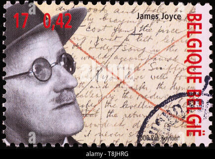 Portrait de James Joyce sur timbre-poste Banque D'Images