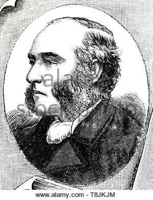 Thomas William Jex-Blake portrait, Directeur de l'école de Rugby 1874 - 1887, illustration de 1884 Banque D'Images