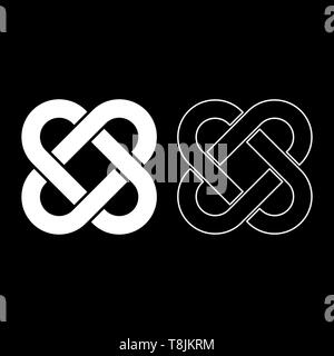 Celtic knot aperçu l'icône couleur blanc set vector illustration style plat simple image Illustration de Vecteur