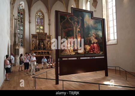 France, Alsace, Colmar, ancien couvent, musée Unterlinden, le retable d'Issenheim (ou d'Isenheim), dédiée à St, Anthony, vient du couvent des Antonins à Issenheim, au sud de Colmar Banque D'Images