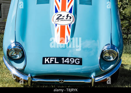 Jaguar E-type Series 2, bleu clair,année 1968/1969, UK Banque D'Images