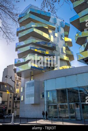 France, Paris, 13e, l'architecture contemporaine par l'architecte Bernard Buhler, Quai d'Austerlitz Banque D'Images