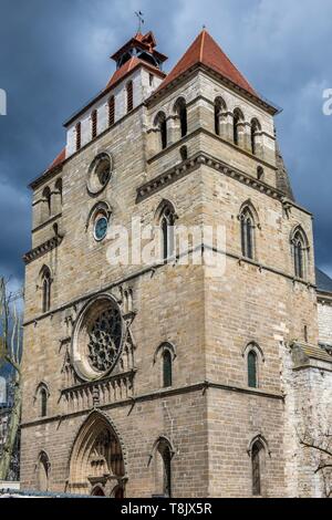 France, Lot, Quercy, Cahors, la cathédrale Saint Etienne, du 12 ème. siècle, de style roman, classé au Patrimoine Mondial par l'UNESCO Banque D'Images