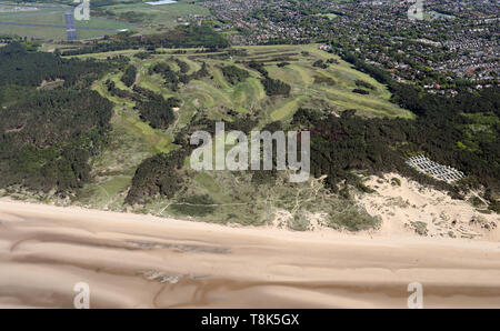 Vue aérienne de Formby Golf Club, près de Liverpool Banque D'Images