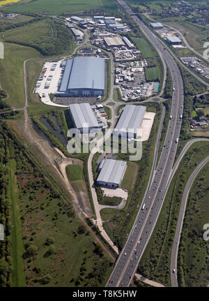 Vue aérienne de la région de Markham Vale à la jonction 29a de la M1 Banque D'Images