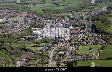 Vue aérienne du centre-ville de St Asaph Flintshire, dans le Nord du Pays de Galles, Royaume-Uni Banque D'Images