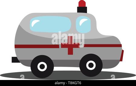 Il s'agit d'un véhicule d'urgence spécialement équipés pour prendre des personnes malades ou blessées à l'hôpital., Scénario, dessin en couleur ou d'illustration. Illustration de Vecteur