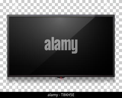 Affichage du moniteur ordinateur réaliste ou Smart TV de mock up vector illustration. Illustration de Vecteur