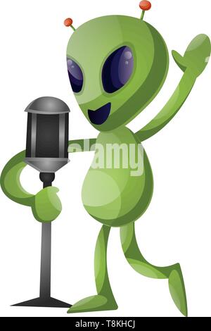 Le chant alien, illustration, vecteur sur fond blanc. Illustration de Vecteur