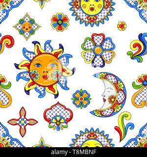 Motif mexicain avec mignon articles art naïf. Illustration de Vecteur