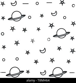 Configuration des planètes Saturne avec lunes et étoiles vector illustration design Illustration de Vecteur