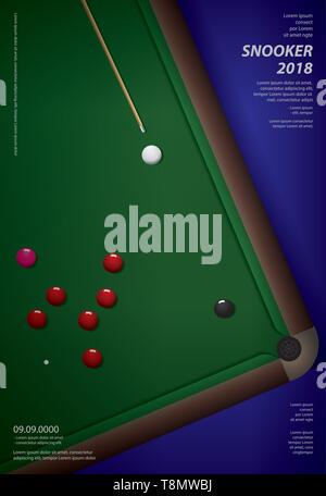 Snooker Championship Poster Template Design Vector Illustration Illustration de Vecteur