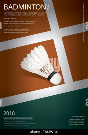 Championnat de badminton Poster Vector illustration Illustration de Vecteur