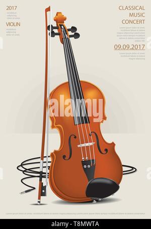 Le concept de musique classique violon affiche Vector Illustration Illustration de Vecteur