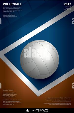Affiche Tournoi de volley Template Design Vector Illustration Illustration de Vecteur